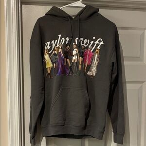 Taylor Swift Charcoal Hoodie with Colorful Eras Graphic